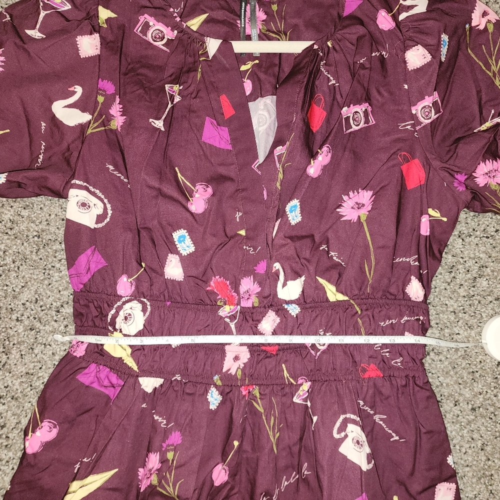 Chic Burgundy Patterned Dress - Picture 13 of 14
